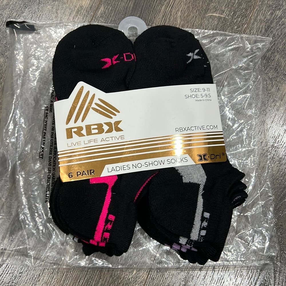 RBX Women’s X-Dri Performance Everyday No Show Socks with Heel Tab.